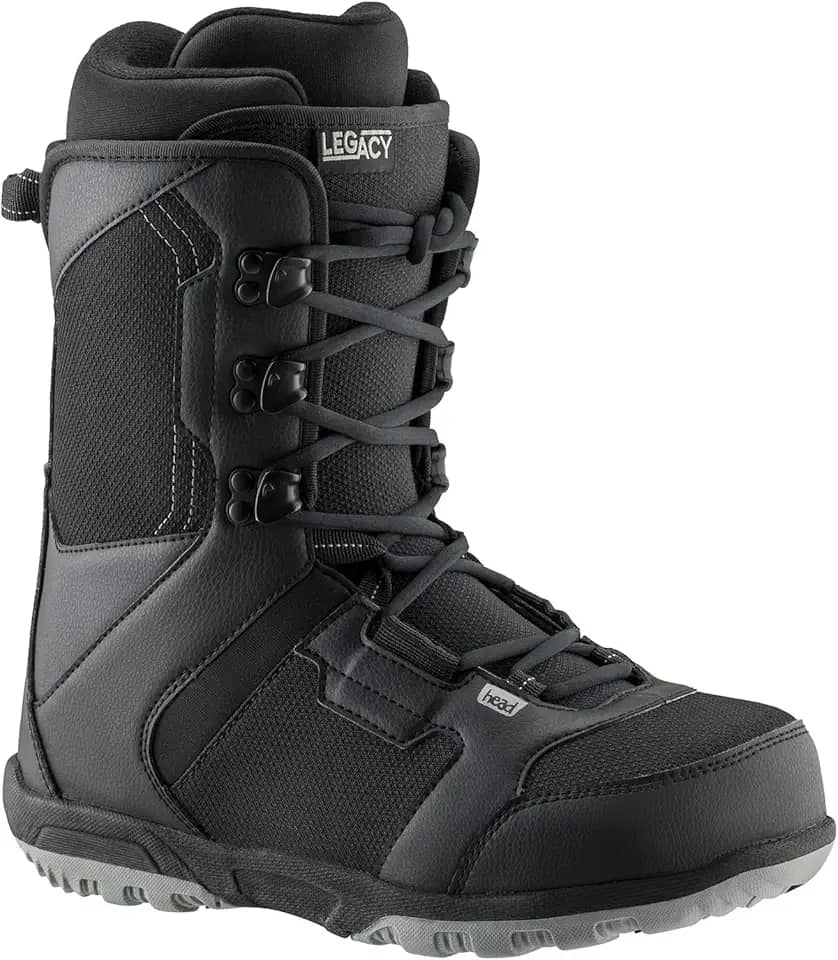 HEAD Bota de snowboard unissex legacy durável com isolamento flexível de alta tração estável para esportes de inverno com punho flexível, forro de EVA quente e palmilha FPG 3D