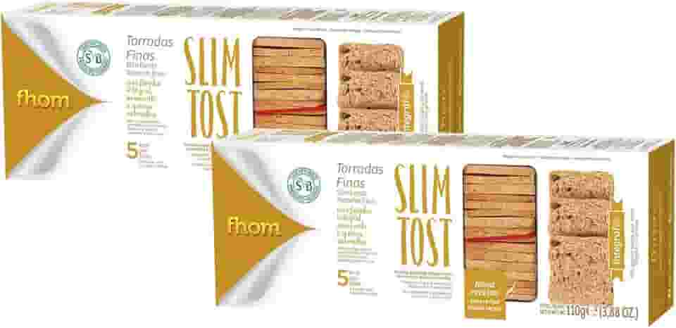 Torrada Slim Tost Integral com Grãos Zero Lactose Alimento Vegano Fhom 110g