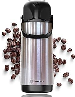 Garrafa Térmica Inox 1,8L Termolar Lúmina Bomba Pressão Conserva Líquidos Quente Frio Café Chá Agua Escritório Cozinha Bebidas Alta Durabilidade Eficiência Tampa Pump 1.8L Termica para Cafe Inoxidável