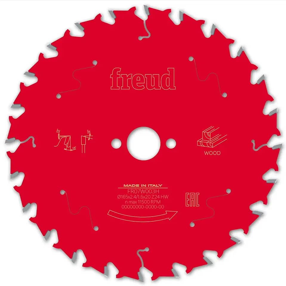 Disco de Serra p/Madeira Ø165mm (6 1/2″) 24 dentes - Freud FR07W003H