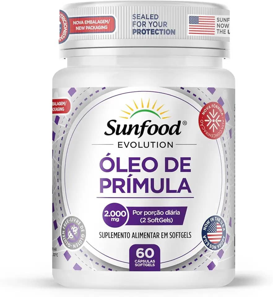 ÓLEO DE PRÍMULA 2.000MG 60 SOFTGELS SUNFOOD EVOLUTION