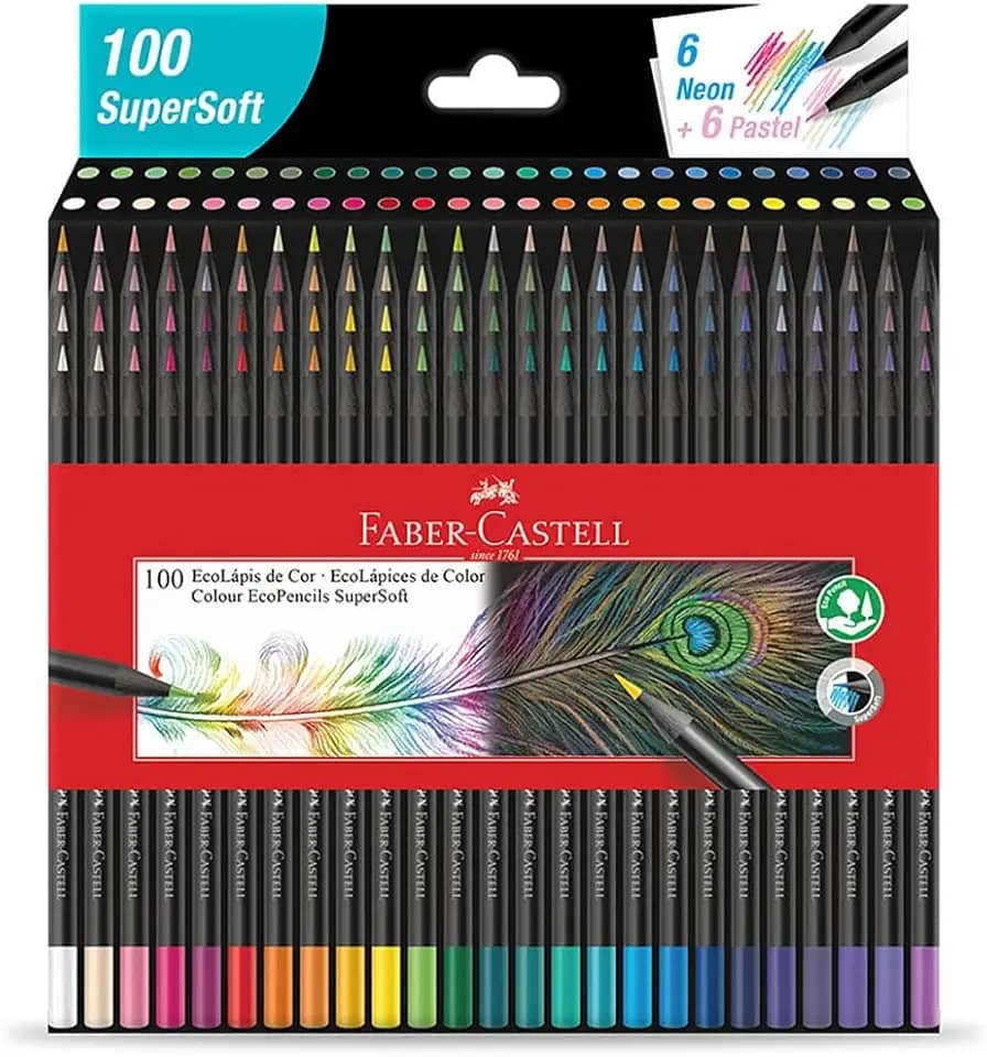 Lápis de Cor, Faber-Castell, EcoLápis Supersoft, 1207100SOFT, 100 Cores