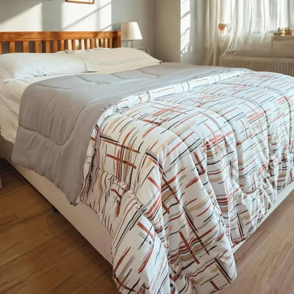 Edredom Queen Dupla Face Macio Luxo cobertor Antialérgico (Listrado)