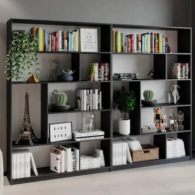 Conjunto 2 Estantes para Livros 2,4m Biblioteca Seattle Yescasa