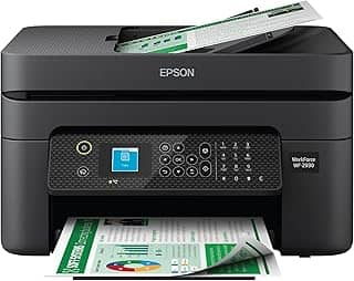 Epson Impressora multifuncional sem fio Workforce WF-2930 com digitalização, cópia, fax, alimentador automático de documentos, impressão frente e verso automático e tela colorida de 1,4 polegadas,