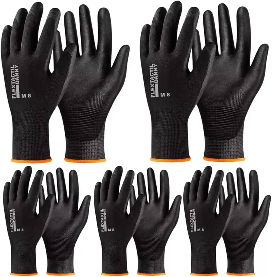 Luva Segurança Multitato Oficina Mecânica Epi - KIT 5 pares