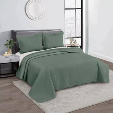 Camesa Colcha Kit Cobre Leito Bullet Queen 240x260cm - Verde