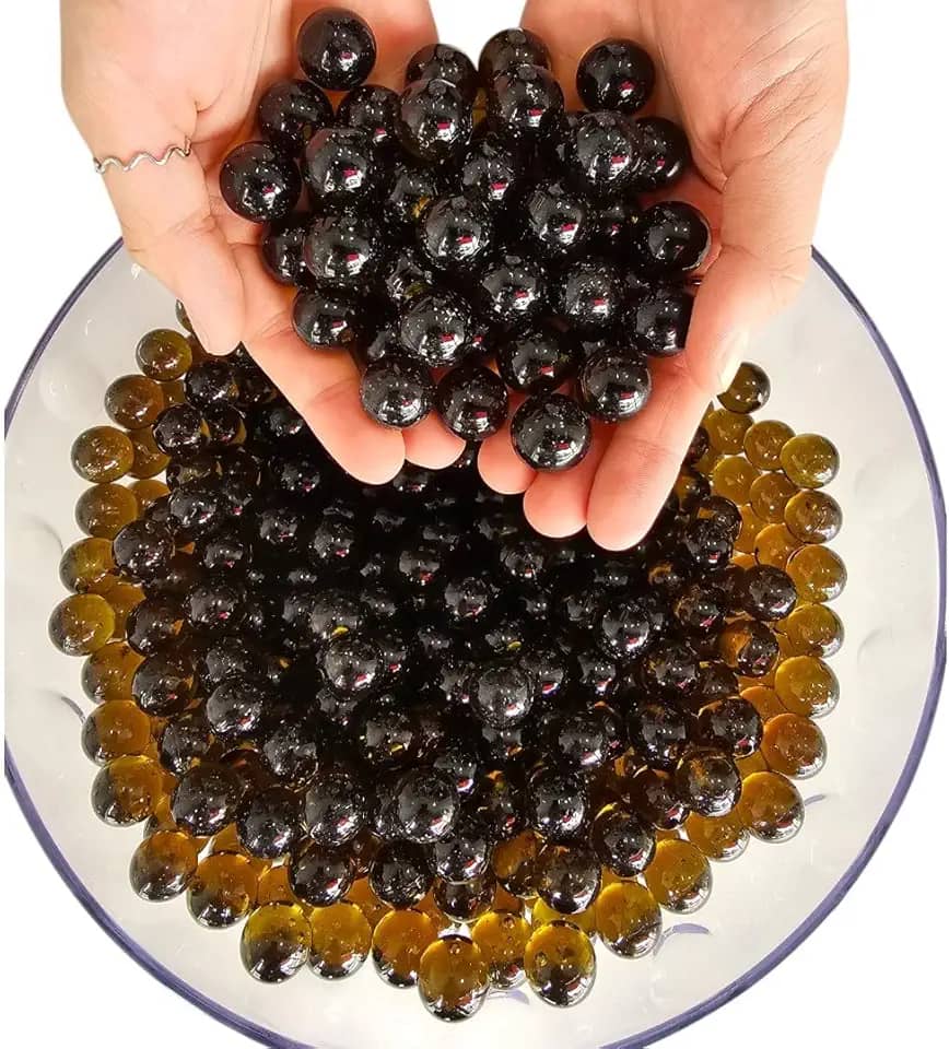 200 Bolinhas De Gude Bola Vidro Burca Fubeca Lisa Bila Âmbar