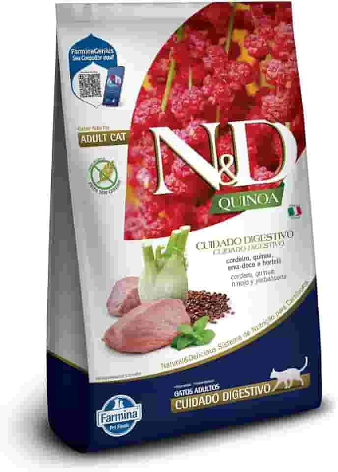 N&D Quinoa Cuidado Digestivo para Gatos Adultos de Todas as Raças Sabor Cordeiro 7,5Kg