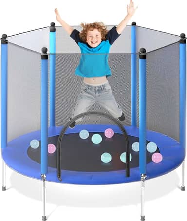 Cama Elástica Pula Pula Infantil grande 1,4 m com Rede de Proteção para Interior e Exterior