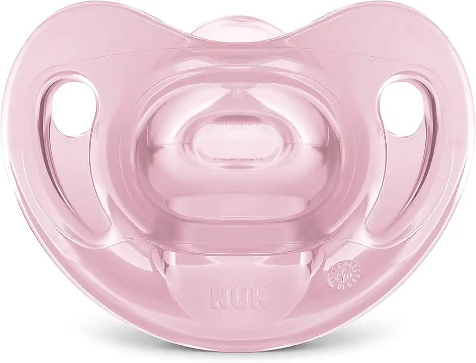 NUK Chupeta Sensitive Soft 100% Silicone Girl S1 - Rosa Tam 1 (0-6 Meses)