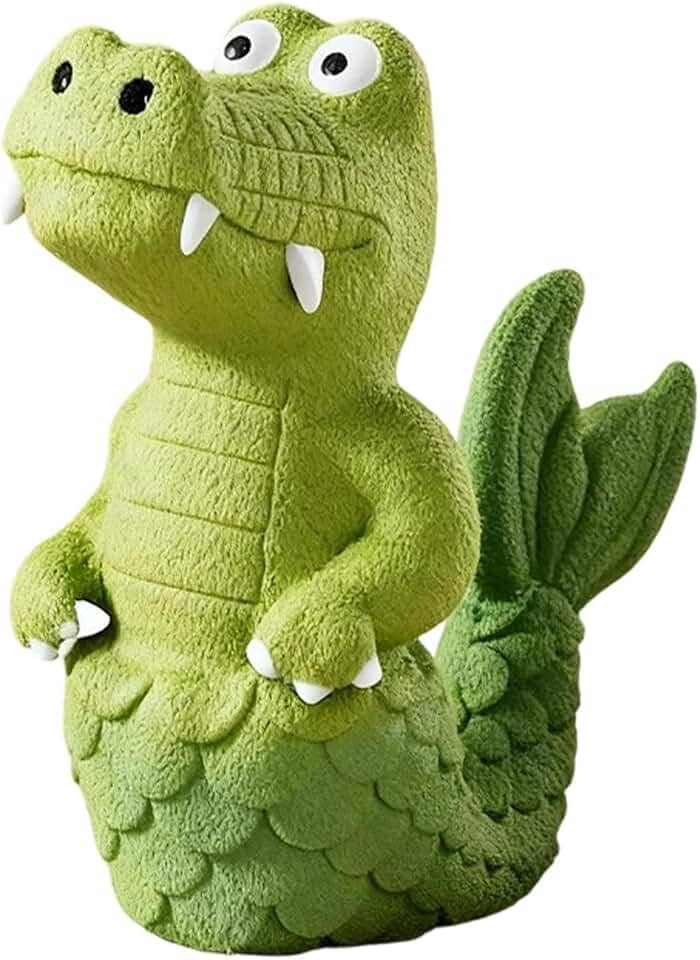 Fenteer Brinquedo interativo em formato de crocodilo para cães que gostam de morder, ideal para filhotes que mastigam com força.