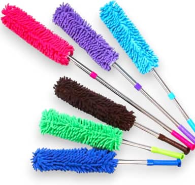 Espanador de Microfibra Lavável e Extensível: Poeira Eliminada com Cabo de Inox Macio e Extensor - Limpeza Perfeita e Sem Esforço - NEXUS MARKET (1)