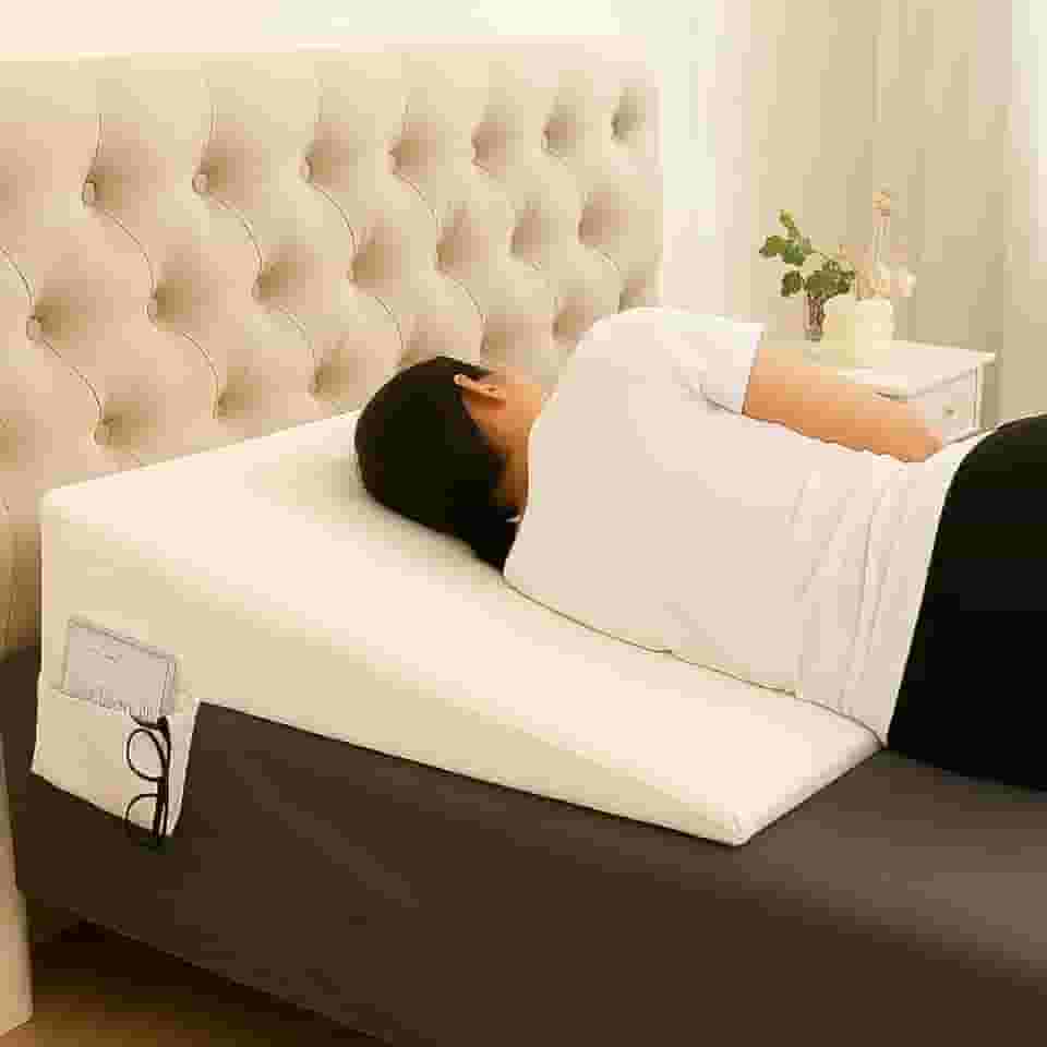 Cinnvoice Cunha de colchão para refluxo ácido, cama queen size de 17,78 cm, suporte para colchão, parte superior de espuma viscoelástica, parte superior inclinada, bolsos laterais antiderrapantes de