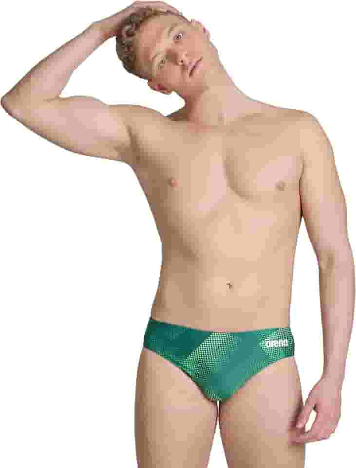 Sunga masculina de meio-tom de desempenho, roupa de banho atlética, roupa de banho profissional