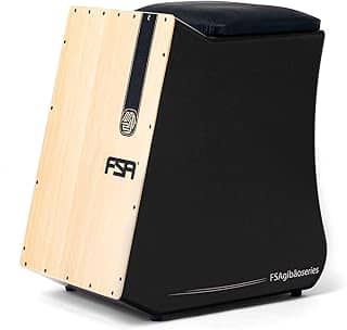 Cajon FSA Instrumento de Percussão Profissional Feito à Mão - Graves Profundos, Som de Caixa Nítido, Madeira Brasileira, Design Ergonômico de Inclinação FGB6501 PRETO