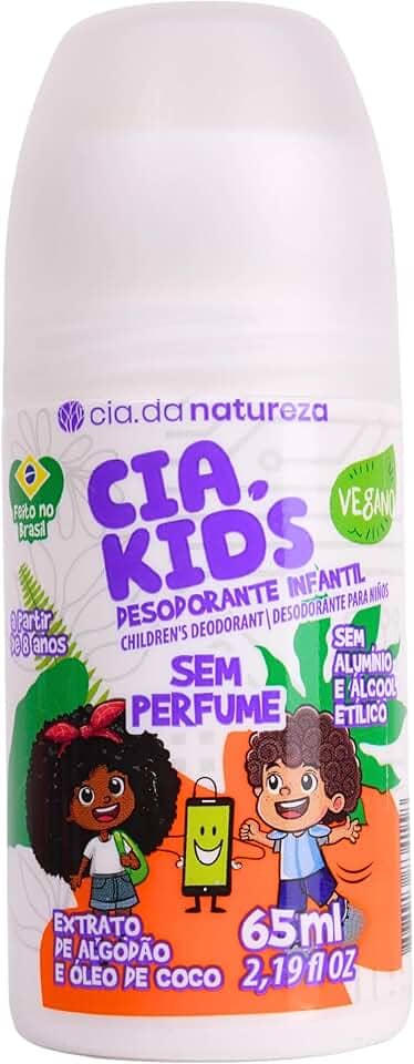 Cia Da Natureza - Desodorante Roll On Cia Da Natureza 65Ml Cia Kids Algodao S/Perfume