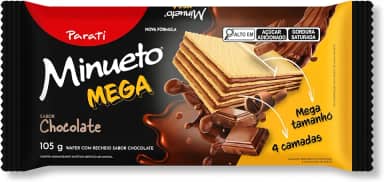 Biscoito Wafer Parati® Minueto® Mega sabor Chocolate 105g