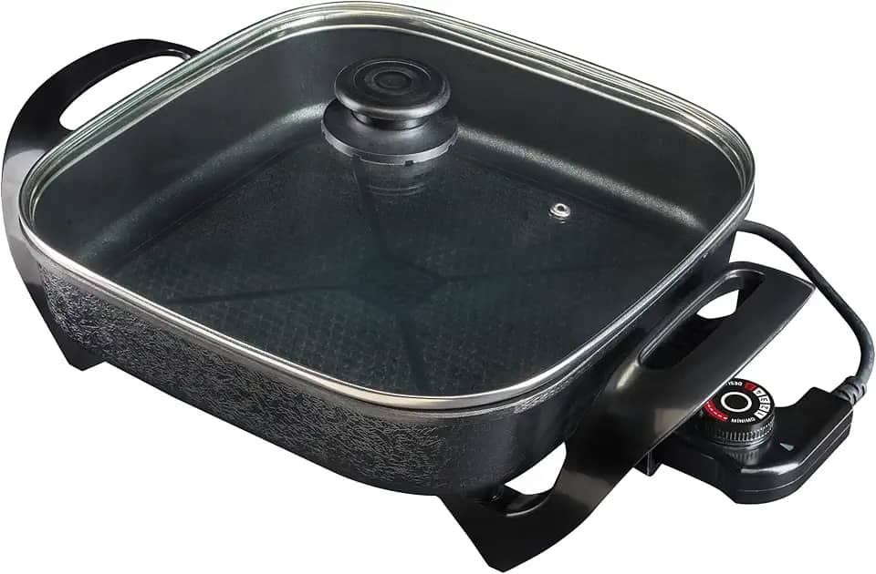 Agratto Panela eletrica Mangiare APEQ01l-01 preta quadrada 30cm 1500W 127V