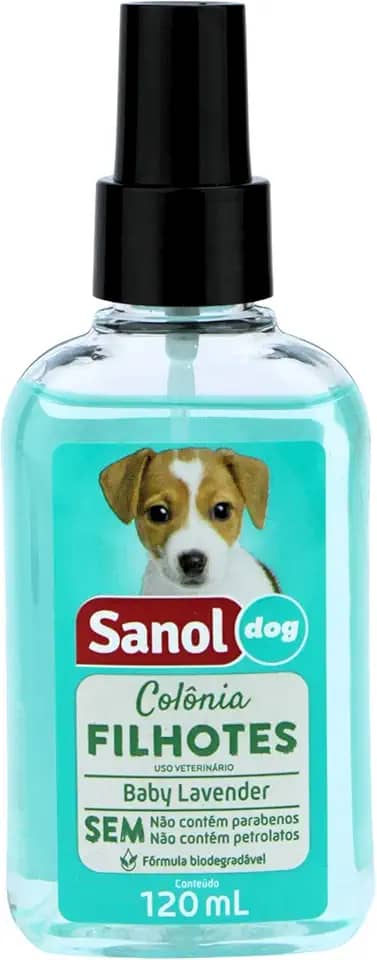 Sanol Dog Colônia Para Pêlos De Cães Filhote 120 Ml Azul