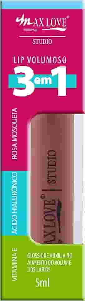 Max Love Gloss Labial Lip Volumoso 3 em 1 Cor 302 - Nude