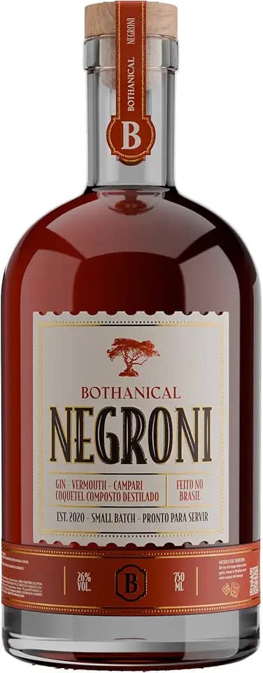 Bothanical Negroni 750ml - Pronto Para Servir - Bothanical Gin - Campari - Cinzano Rosso