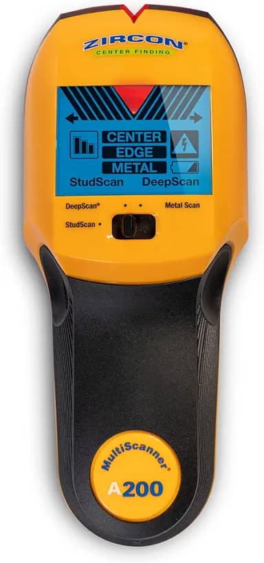 Zircon Scanner eletrônico de parede Multiscanner A200/detector de metais/detecção de fios CA ao vivo com ponteiro SpotLite