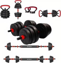 Barra Anilha Halter Kettlebell Kit Musculação Completo - 40kg