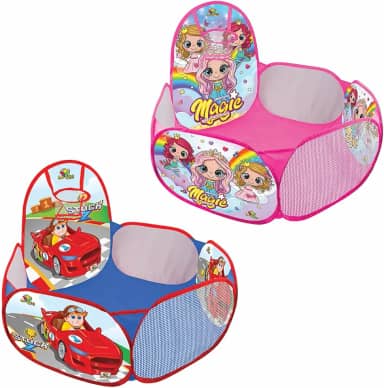 Piscina De Bolinhas Com Cesta de Basquete Barraca com Cesta Cercado Chiqueirinho Dobrável Portátil Linha Premium M5 Armarinhos (Azul)