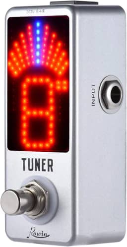 ERYUE Afinador Mini Pedal Cromático Efeito Led Display True Bypass Para Guitarra Baixo