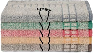 Kit 05 Tapete Para Banheiro Atoalhado 100% Algodão Felpudo 45x65cm Saída de Box Alta Absorção - Sortido