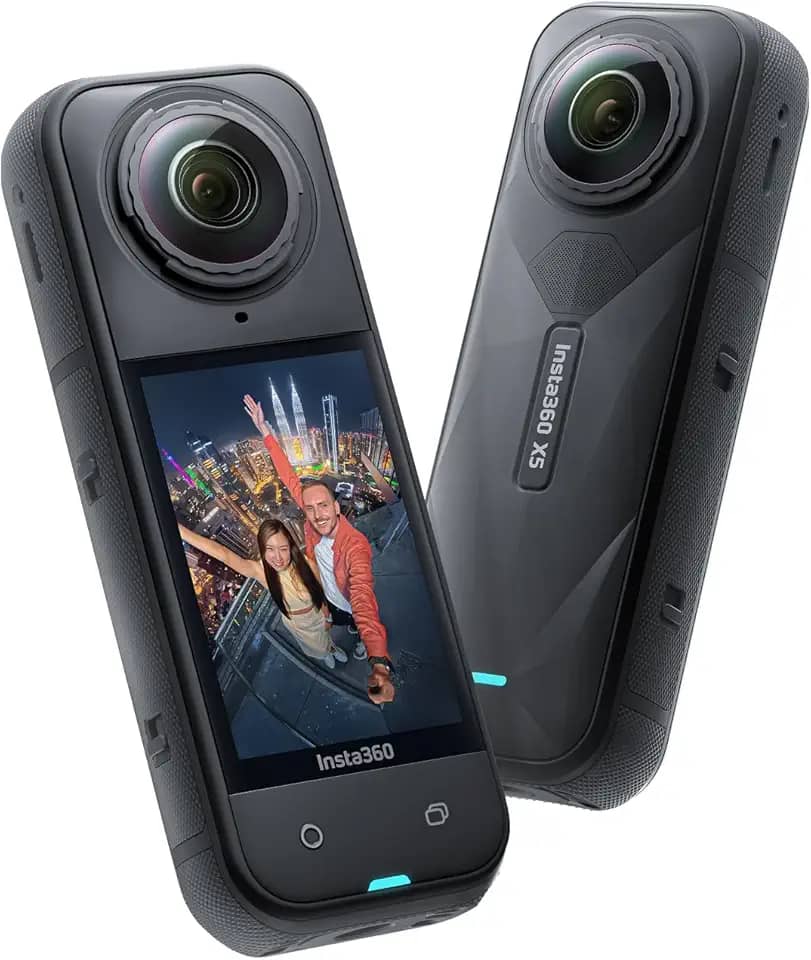 Insta360 X5 – Câmera de ação 8K 360° à prova d'água, com pouca luz, efeito de bastão de selfie invisível, lente robusta e substituível, bateria de 3 horas, protetor de vento embutido, estabilização