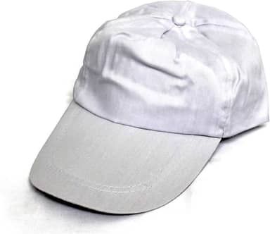 3 peças. Boné Branco Tecido Poliéster Bordado Sublimação Transferência de Calor Boné Ajustável Branco Liso