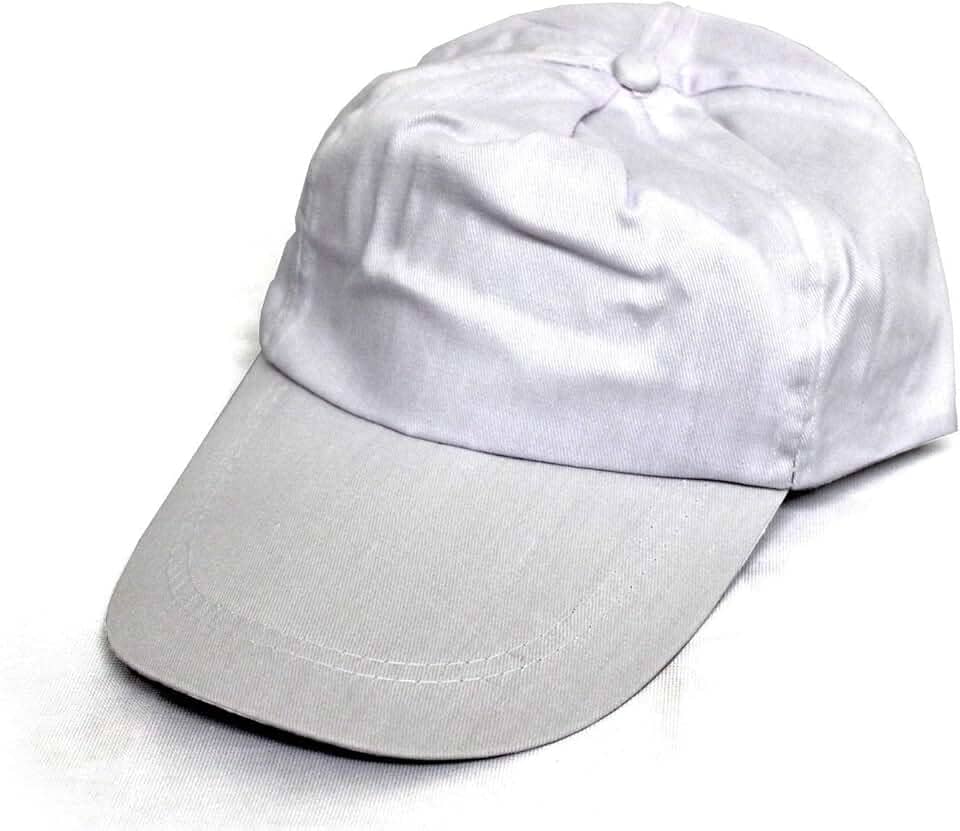 3 peças. Boné Branco Tecido Poliéster Bordado Sublimação Transferência de Calor Boné Ajustável Branco Liso