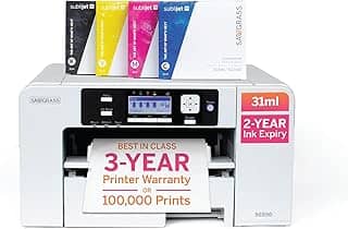 Sawgrass Pacote de impressora de sublimação SG500 | Inclui impressora profissional de sublimação de tinta com tintas SubliJet UHD de 31 mL e papel de sublimação TruePix | Conectividade Wi-Fi | Crie