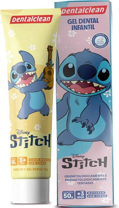 Dentalclean Gel Dental Infantil Sabor Tutti-Frutti Com Flúor 50g, Stitch