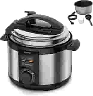 Panela pressão elétrica electrolux 3 Litros inox compacta feijão segura 9 travas segurança silenciosa PCE15 Rita Lobo 127v