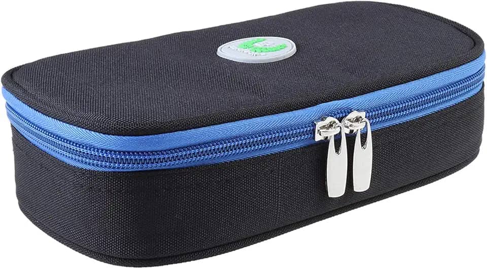 Bolsa térmica de viagem médica de tecido Oxford da Parateck com 2 pacotes de gelo para medicamentos diabéticos legais, Black - No Ice Pack