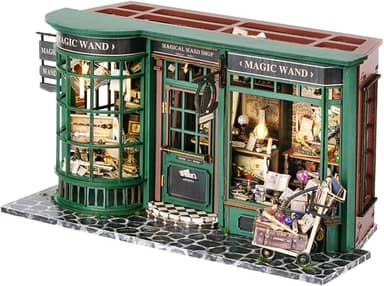 Kit Montagem Casa Miniatura - Modelo Loja Varinhas com Móveis e Acessórios Inclusos, Indicado para Meninos e Meninas a Partir de 14 Anos