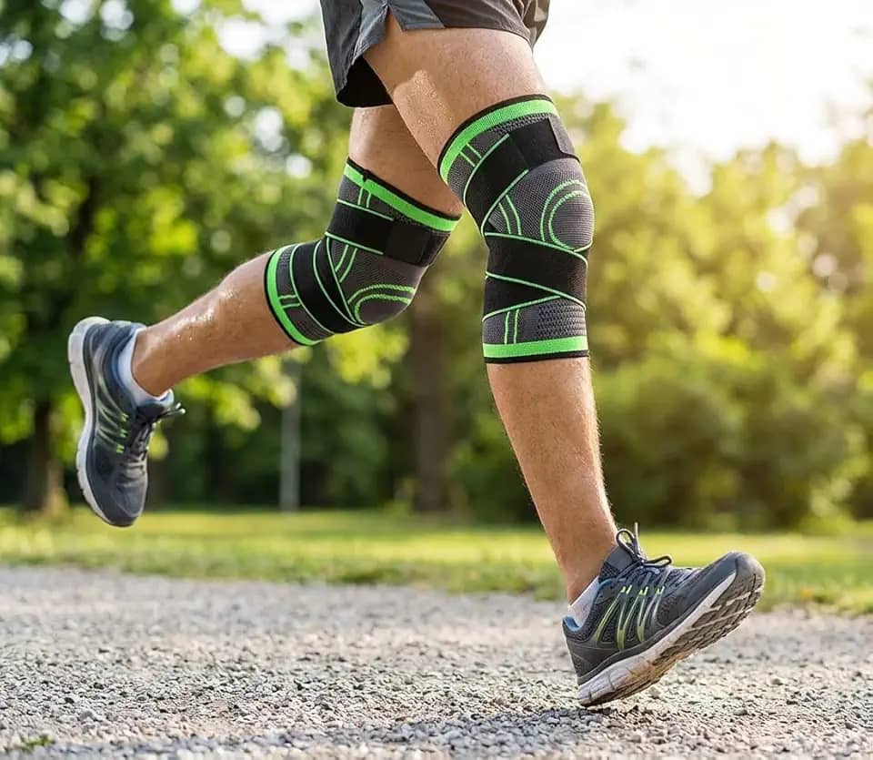 Joelheira de Compressão Ortopédica Profissional para Articulação e Joelho, Suporte de Estabilização para Recuperação Muscular, Alívio de Dor, Lesões, Corrida, Fitness, Musculação e Artrite/Artrose.