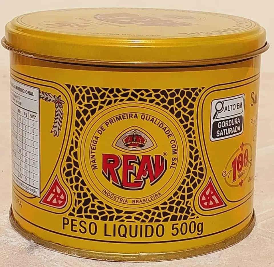 Manteiga Real com Sal, Lata 500g, Sem Corantes e Conservantes