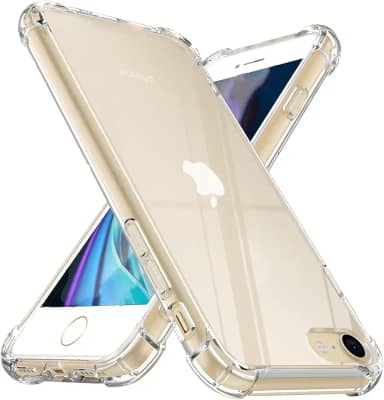 USTIYA Capa para iPhone SE 3ª/2ª geração/iPhone 8/7 Uso Resistente, Bumper Absorção Choques em TPU Transparente Protector Câmera Espessamento nas Quatro Pontas da Carcasa