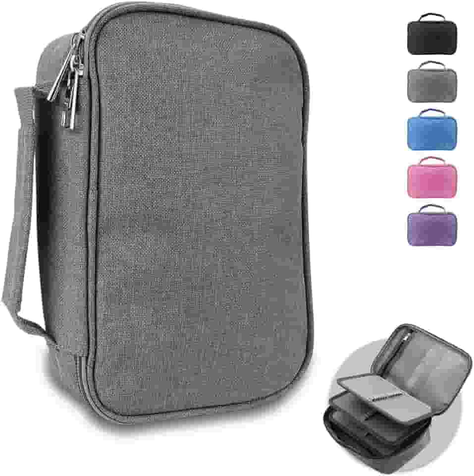 Estojo Escolar Grande Capacidade, Estojo Box Jumbo Com Alça e Elastico para 72 canetas ou lápis, Feminino Masculino, Infantil Adulto, Organizador Com Divisórias e Zíper (CINZA)