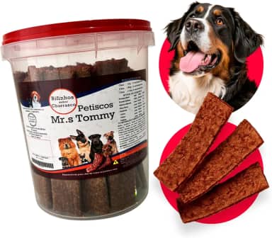 Petisco Bifinho Premium Para Cachorro Pote 500gr (Churrasco)