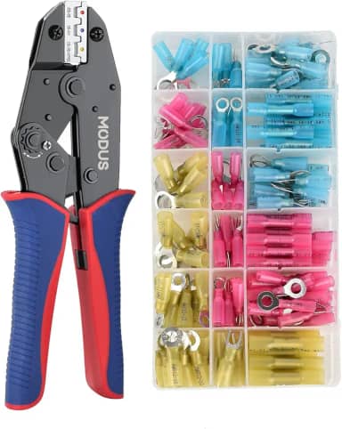 Alicate Crimpar Terminais Isolados Com Conectores De Fio Termoencolhíveis 200 Peças 0,5 Até 6mm²