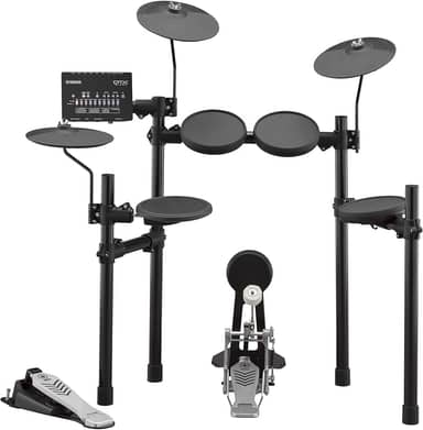 Yamaha Kit de bateria eletrônica personalizável DTX452K com almofada de caixa de 3 zonas, torre de chute e pedal de baixo KP65