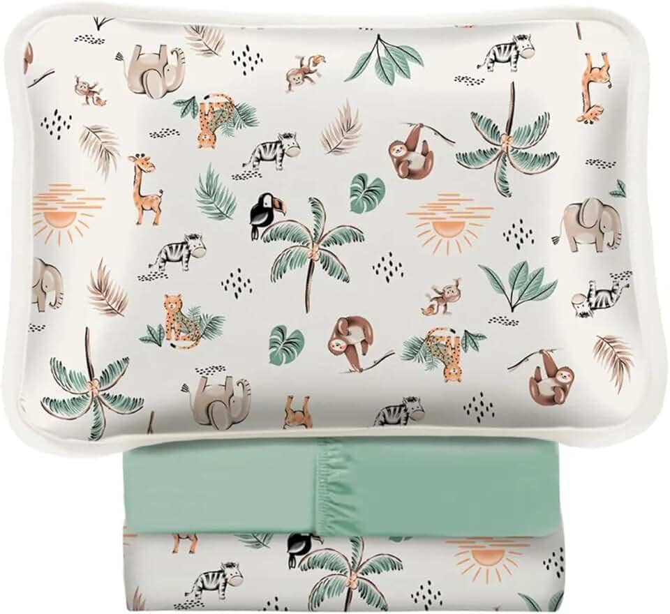 Jogo De Lençol Berço 3 Peças Malha 100% Algodão (Selva)