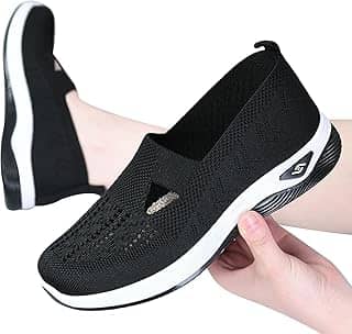 Tenis Ortopedico Feminino - Tênis Flexíveis Ortopédicos Femininos, Sapatos Casuais - Sapatos Malha Respirável Sapatos Ortopédicos, Confortáveis e Fácil Calçar