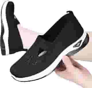 Tenis Ortopedico Feminino - Tênis Flexíveis Ortopédicos Femininos, Sapatos Casuais - Sapatos Malha Respirável Sapatos Ortopédicos, Confortáveis e Fácil Calçar