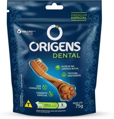 Petisco Origens Dental Porte Pequenos 75g Limpeza dos Dentes